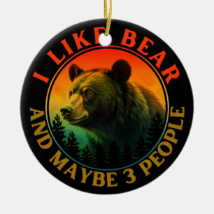 I like bear and maybe 3 people ceramic ornament