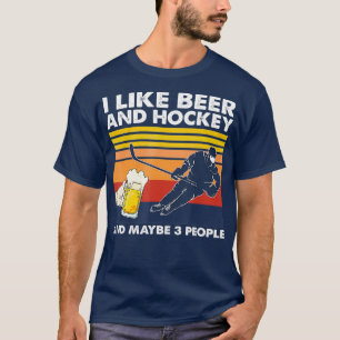 I like Beer And Hockey maybe 3 people Retro T-Shirt