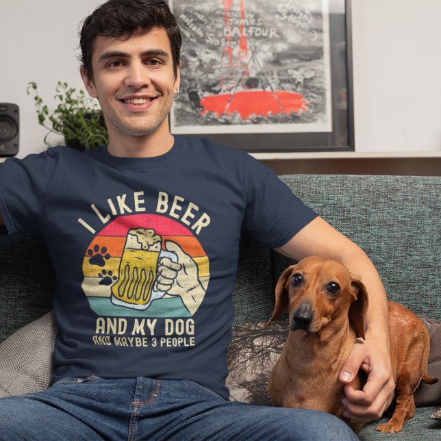 I like Beer and my Dog and Maybe 3 people Dog Love T-Shirt (Creator Uploaded)