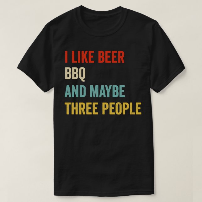 I Like Beer BBQ T-Shirt (Design Front)