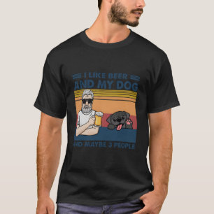 I Like Beer My Dog And Maybe 3 People Black Pug Gr T-Shirt
