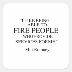 I like being able to fire people square sticker