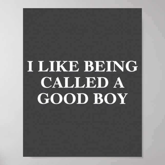 I Like Being Called A Good Boy Funny Quote  Poster (Front)
