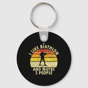 I Like Biathlon Funny Biathlonist Wintersport Cros Key Ring