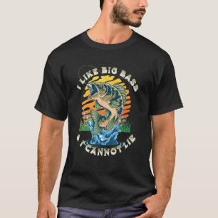 I Like Big Bass & I Cannot Lie Fishing Fisherman T-Shirt