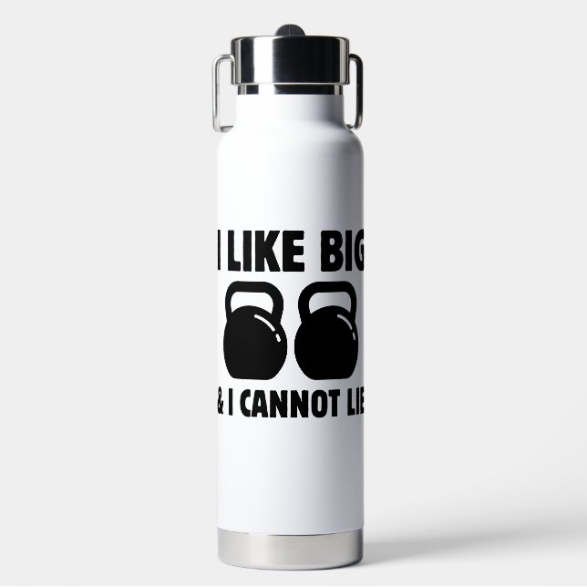 I like Big Bells & I cannot lie Water Bottle (Front)