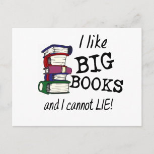 I like BIG BOOKS and I cannot LIE! Postcard