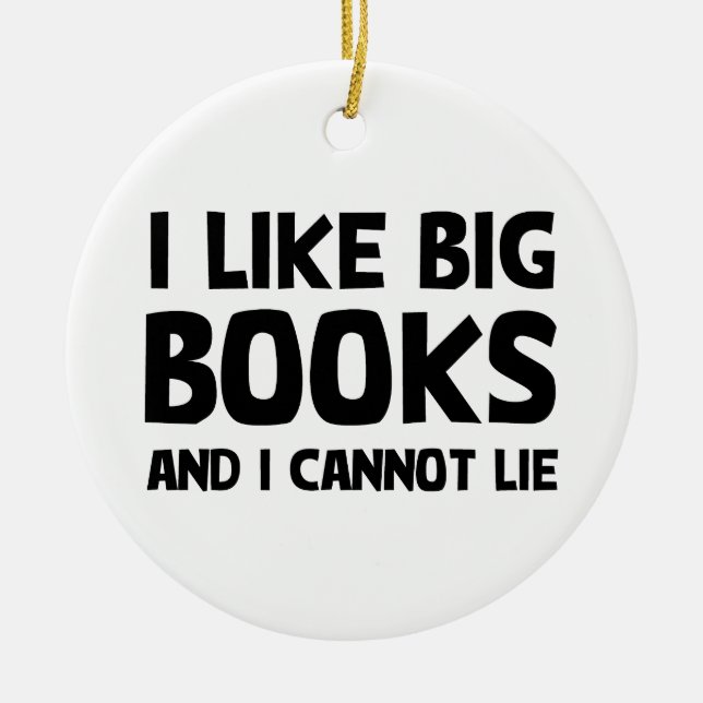 I Like Big Books Ceramic Tree Decoration (Front)