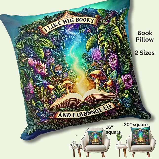 I Like Big Books, for Book Lovers & Readers, Cushion (Creator Uploaded)