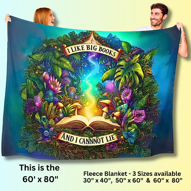 I Like Big Books, for Book Lovers & Readers, Fleece Blanket (Creator Uploaded)