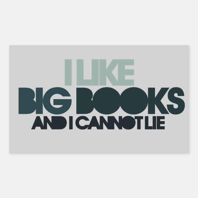 I Like Big Books Rectangular Sticker (Front)