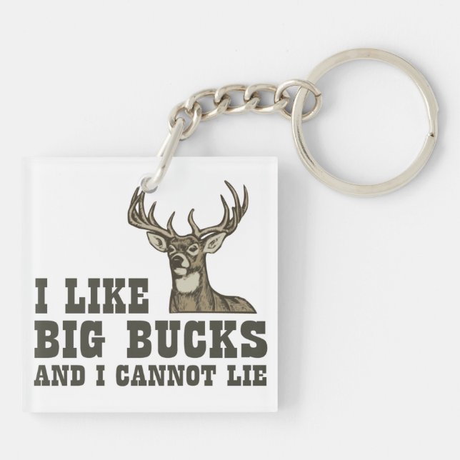 I Like Big Bucks And I Cannot Lie Key Ring (Back)