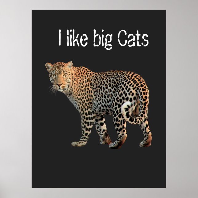 I like big Cats Leopard design to customise   Poster (Front)
