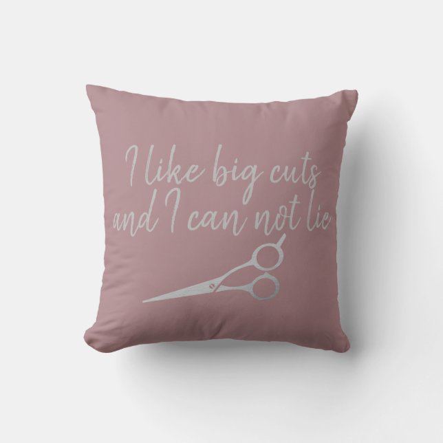 I Like Big Cuts Funny Hair Stylist Scissors Cushion (Front)