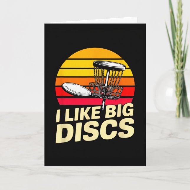 I Like Big Discs Funny Retro Disc Golf Player  Card (Front)