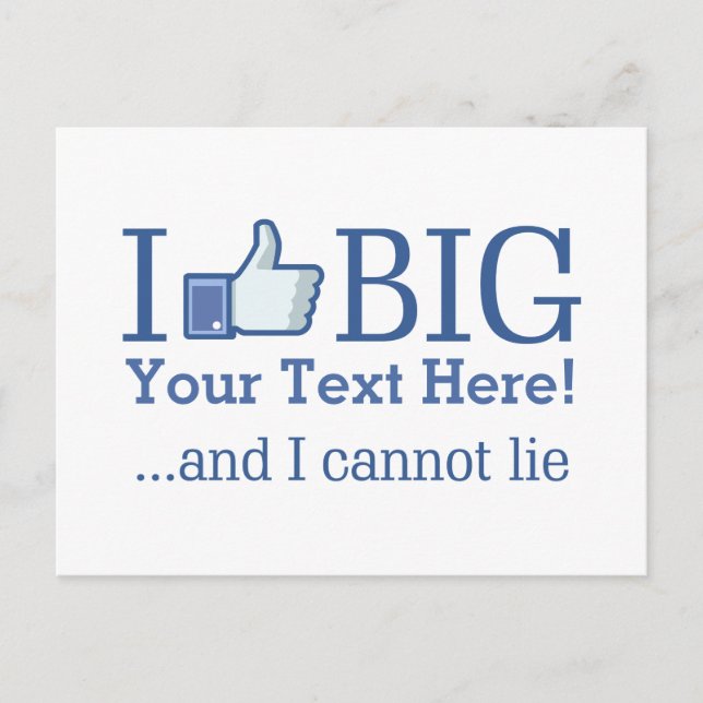 I Like Big Personalised Your Text Easily Postcard (Front)