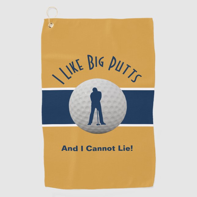 I Like Big Putts Golf Humour Fun Towel (Front)