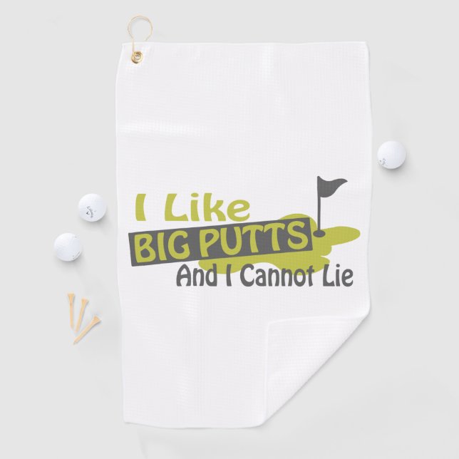 I like Big Putts Golf Humour Golf Towel (InSitu)
