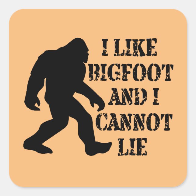 I like Bigfoot and I cannot Lie    Square Sticker (Front)