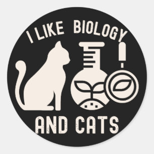 I Like Biology and Cats, Biology Major Classic Round Sticker