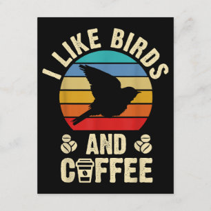 I like Birds & Coffee Funny vintage Birds theme lo Enclosure Card