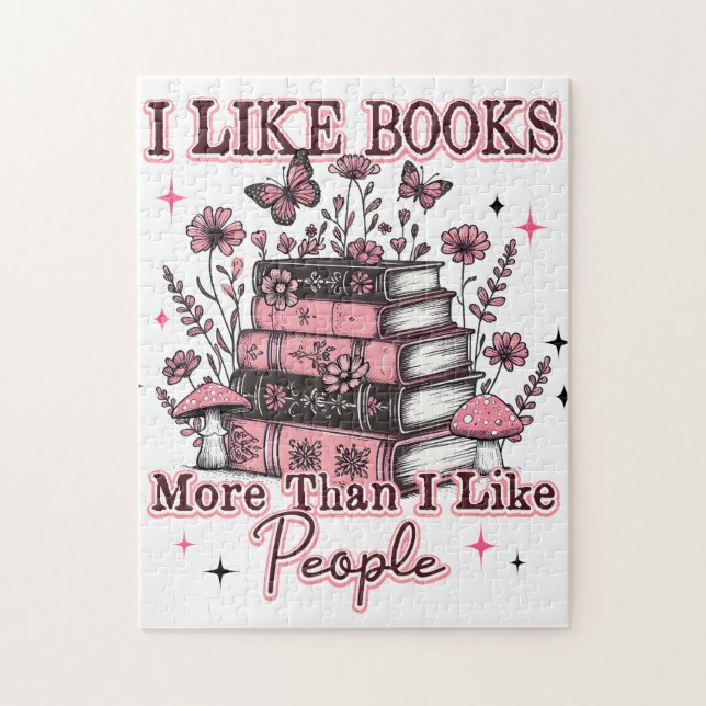 I Like Books More Than....  Jigsaw Puzzle (Vertical)