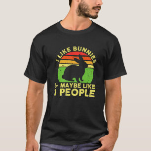 I Like Bunnies And Maybe Like 3 People Bunny Rabbi T-Shirt