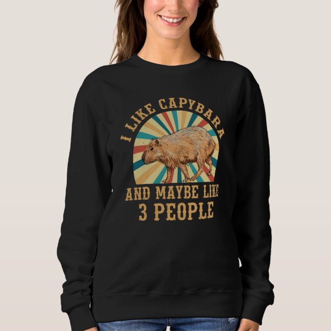 I Like Capybara and May Be Like 3 People Sweatshirt (Front)