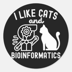 I Like Cats and Bioinformatics Classic Round Sticker