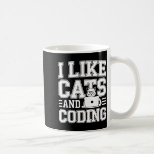 I Like Cats And Coding Programmer On Tech _-  Coffee Mug