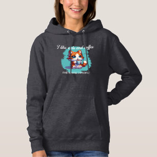 I like cats and coffee cartoon style hoodie