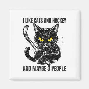 I Like Cats And Hockey And Maybe 3 People _1 Magnet