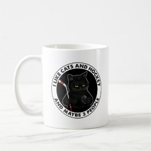 I Like Cats And Hockey And Maybe 3 People Coffee Mug