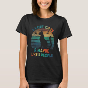 I Like Cats And Maybe Like 3 People Lover Vintage T-Shirt