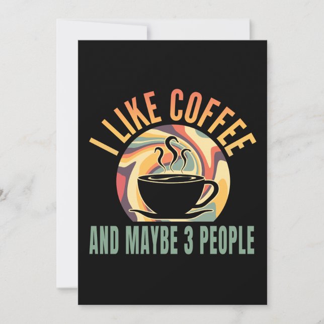 i like coffee and maybe 3 people retro style invitation (Front)