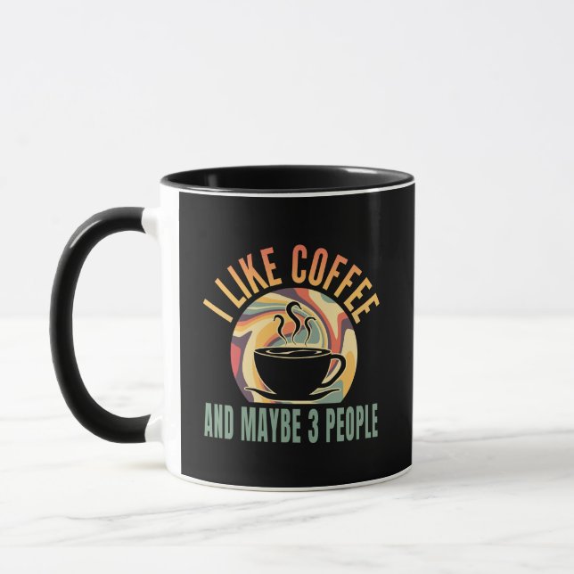i like coffee and maybe 3 people retro style mug (Left)