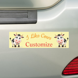 I Like Cows Art Thunder_Cove Bumper Sticker
