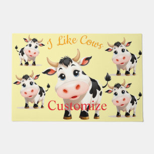 I Like Cows Art Thunder_Cove Doormat