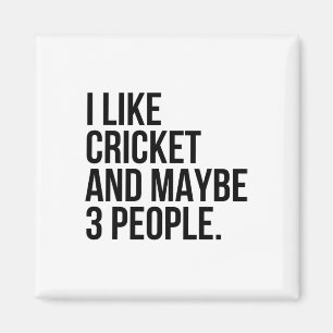 I Like Cricket And Maybe 3 People Funny Cricket Lo Magnet