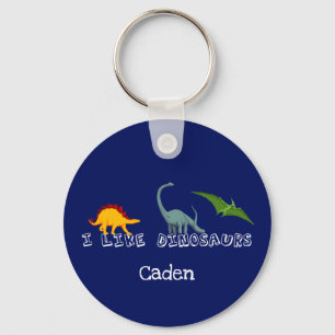 I Like Dinosaurs Blue Key Ring