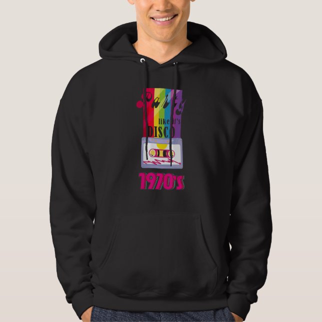 I like Disco Outfit Party 1970s and 80s 90s Retro  Hoodie (Front)