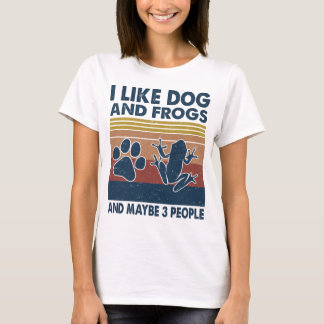 I like Dog and Frogs maybe 3 people animals vintag T-Shirt