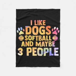 I Like Dogs Softll And Maybe 3 People Watercolor V Fleece Blanket