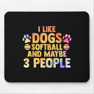 I Like Dogs Softll And Maybe 3 People Watercolor V Mouse Pad