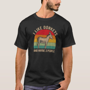 I Like Donkeys And Maybe 3 People Donkey Graphic R T-Shirt