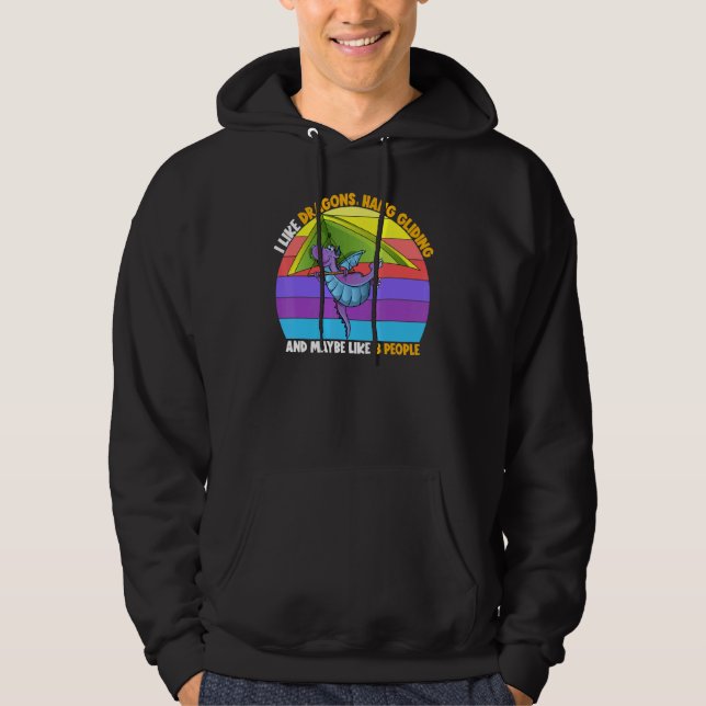 I Like Dragons Hang Gliding Maybe 3 People Glider  Hoodie (Front)