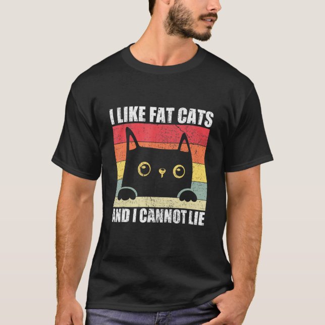 I Like Fat Cats And I Cannot Lie Cat Owner Kitten T-Shirt (Front)