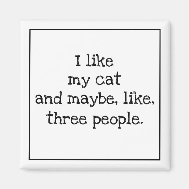 I like [FILL IN THE BLANK] and maybe 3 people Magnet (Front)