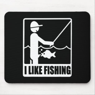 I Like Fishing Fathers Day Funny Fisherman Dad Pap Mouse Pad