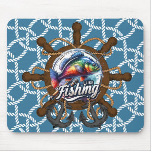 I Like Fishing With Nautical Ropes Mousepad